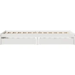 vidaXL - Bedframe zonder matras massief grenenhout wit 75x190 cm