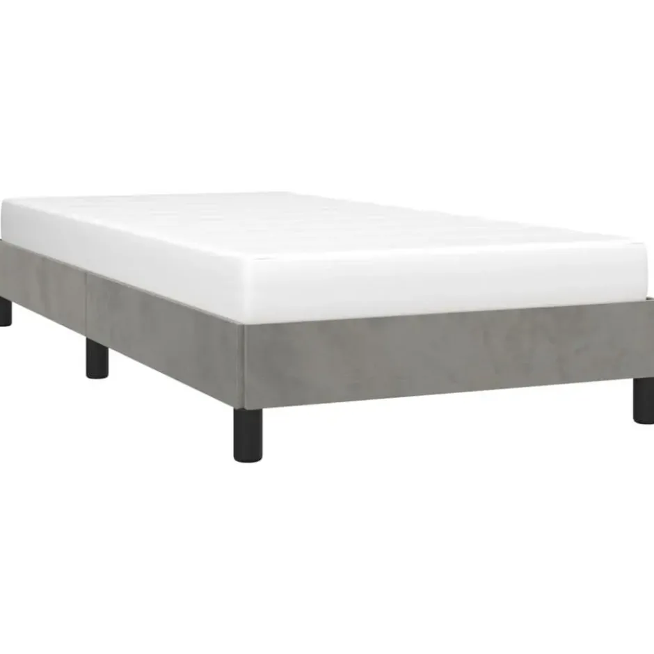 vidaXL - Bed frame zonder matras - Lichtgrijs - Fluweel - 80x200 cm