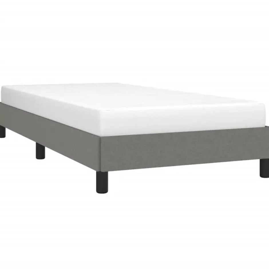 vidaXL - Bed frame zonder matras - Donkergrijs - Stof - 90x190 cm