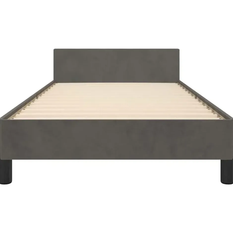 vidaXL - Bed frame zonder matras - Donkergrijs - Fluweel - 90x200 cm