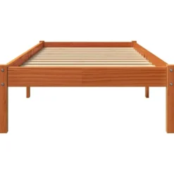 vidaXL - Bed frame zonder matras - Wasbruin - Massief grenenhout - 90x200 cm