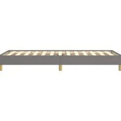 vidaXL - Bed frame zonder matras - Grijs en geel - Stof - 80x200 cm