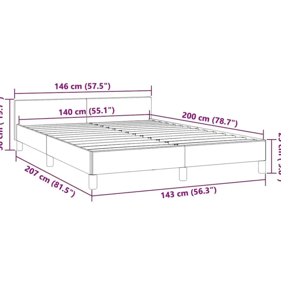 vidaXL - Bed frame zonder matras - Zwart - Fluweel - 140x200 cm