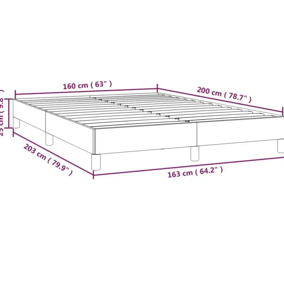 vidaXL - Bed frame zonder matras - Donkergrijs - Stof - 160x200 cm