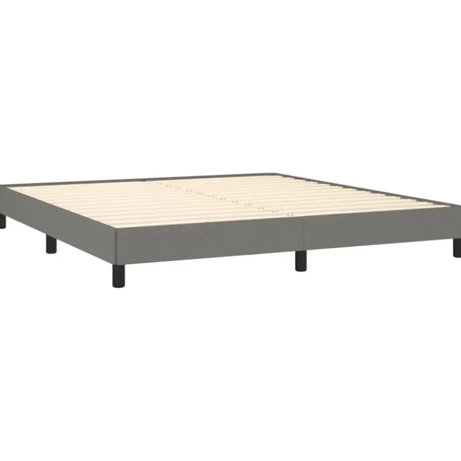 vidaXL - Bed frame zonder matras - Donkergrijs - Stof - 160x200 cm
