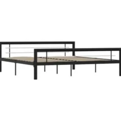 vidaXL - Bed frame - Zwart en wit - Metaal - 180 x 200 cm