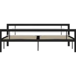 vidaXL - Bed frame - Zwart en wit - Metaal - 180 x 200 cm