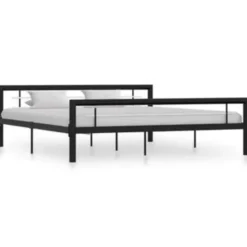 vidaXL - Bed frame - Zwart en wit - Metaal - 180 x 200 cm