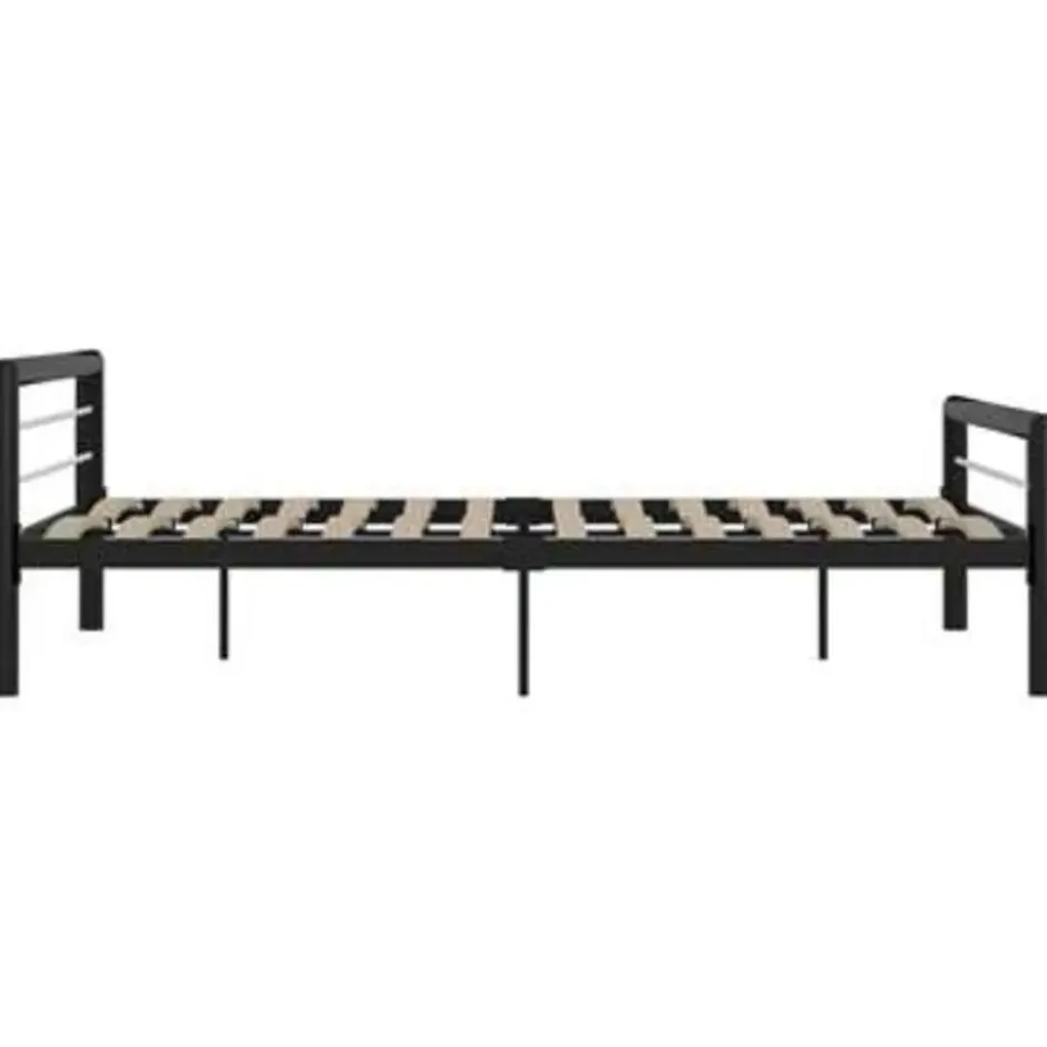 vidaXL - Bed frame - Zwart en wit - Metaal - 180 x 200 cm