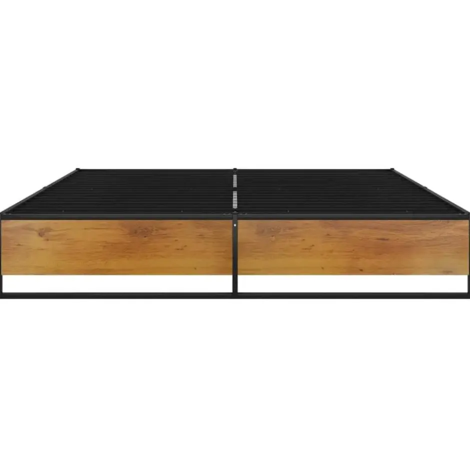 vidaXL - Bed frame - Zwart - Metaal en MDF - 140x200 cm