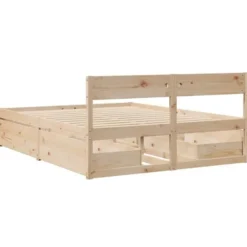vidaXL - Bed incl. hoofdbord en lades - Massief grenenhout - 140x200 cm