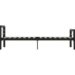 vidaXL - Bed met hoofd- en voeteneinde - Zwart en wit - Metaal - 100x200 cm