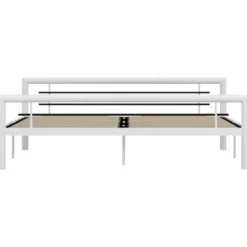 vidaXL - Bed met hoofd- en voeteneinde - Wit en zwart - metaal - 180x200 cm