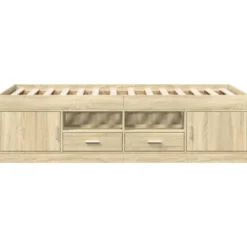 vidaXL - Bed met lades - Bruin - Hout - 90 x 200 cm - Zonder matras