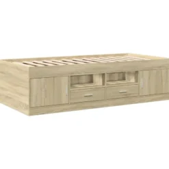 vidaXL - Bed met lades - Bruin - Hout - 90 x 200 cm - Zonder matras
