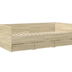 vidaXL - Bed met lades - Sonoma eikenkleurig - Hout - 90 x 200 cm