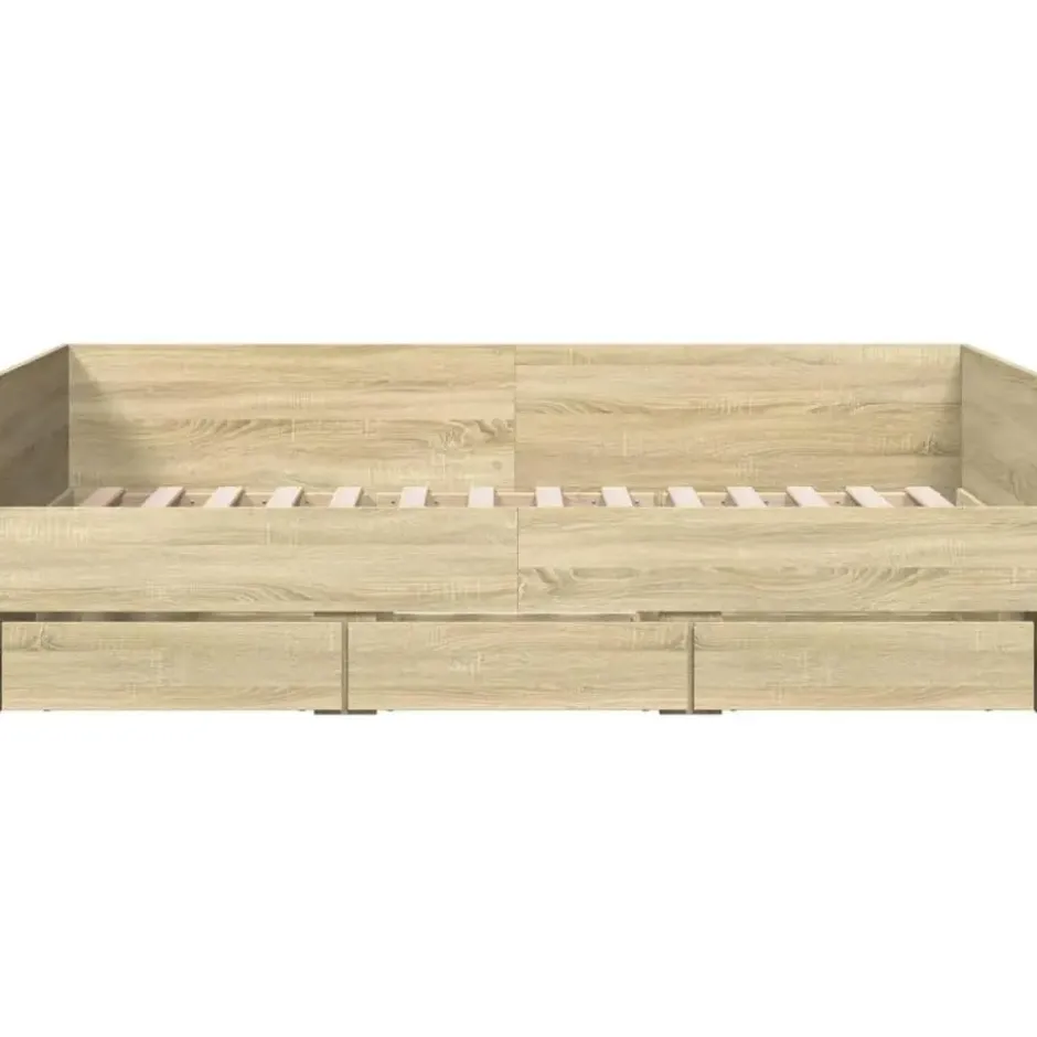 vidaXL - Bed met lades - Sonoma eikenkleurig - Hout - 90 x 200 cm