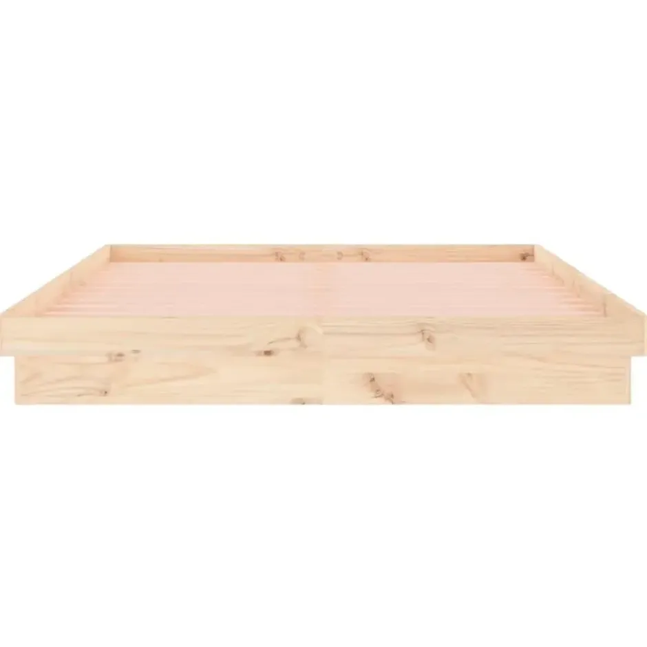 vidaXL - Bed met LED - Naturel - Massief hout - 120x200 cm