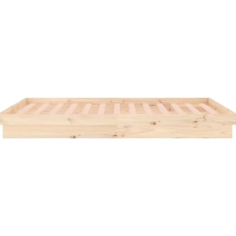 vidaXL - Bed met LED - Naturel - Massief hout - 120x200 cm