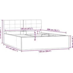 vidaXL - Bed met opbergruimte - Cappuccino - Kunstleer - 120x200 cm