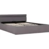 vidaXL - Bed met opbergruimte en LED - Hydraulische - Taupe - Stof - 120x200 cm