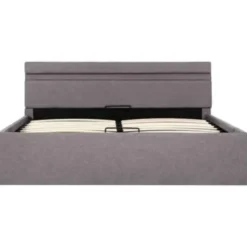 vidaXL - Bed met opbergruimte en LED - Hydraulische - Taupe - Stof - 120x200 cm