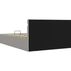 vidaXL - Bed met opbergruimte en LED - lichtgrijs - stof - 120x200 cm