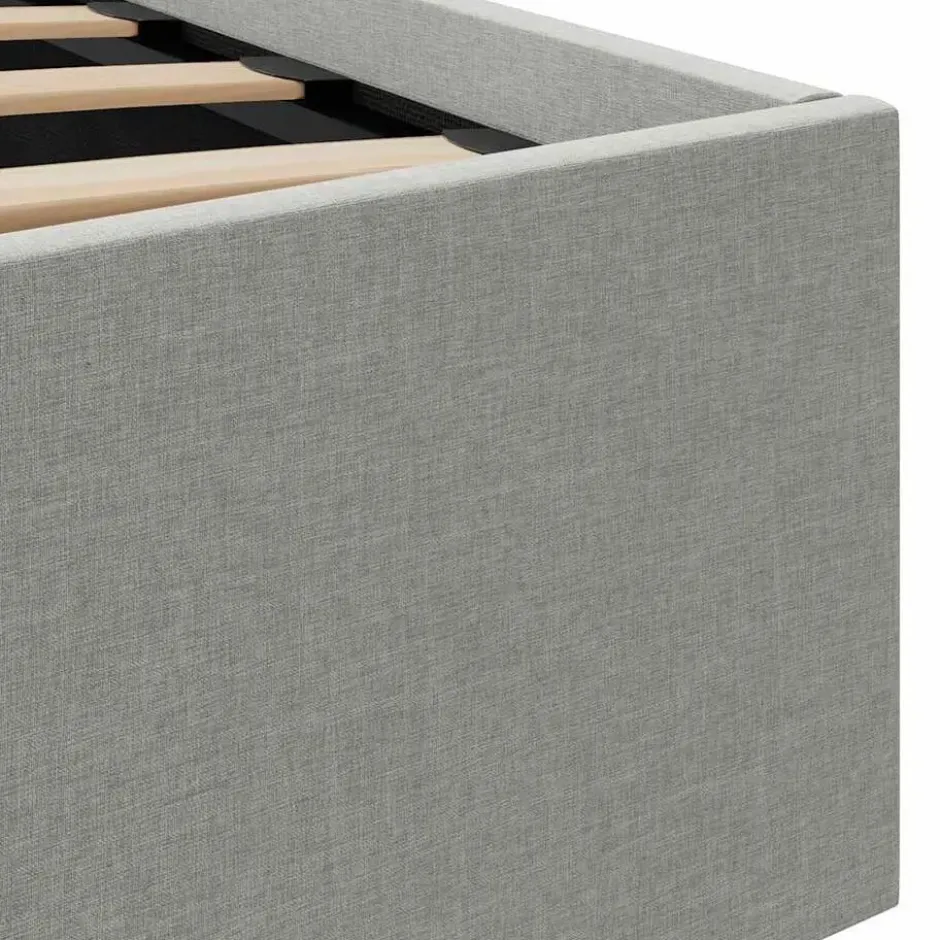 vidaXL - Bed met opbergruimte en LED - lichtgrijs - stof - 120x200 cm