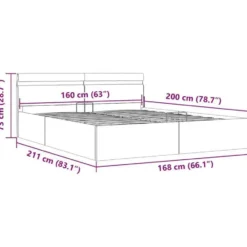 vidaXL - Bed met opbergruimte en LED - Hydraulische - Taupe - stof - 160x200 cm