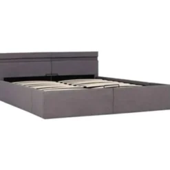 vidaXL - Bed met opbergruimte en LED - Hydraulische - Taupe - stof - 160x200 cm