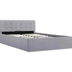 vidaXL - Bed met opbergruimte - Hydraulische - Lichtgrijs - Stof - 120x200 cm