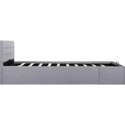 vidaXL - Bed met opbergruimte - Hydraulische - Lichtgrijs - Stof - 120x200 cm