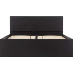 vidaXL - Bed met opbergruimte - Hydraulisch - Zwart - Kunstleer - 120x200 cm