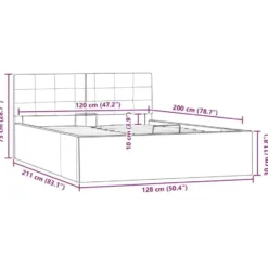 vidaXL - Bed met opbergruimte - Hydraulisch - Zwart - Kunstleer - 120x200 cm