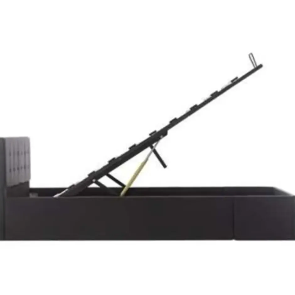vidaXL - Bed met opbergruimte - Hydraulisch - Zwart - Kunstleer - 120x200 cm
