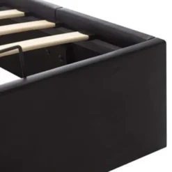 vidaXL - Bed met opbergruimte - Hydraulisch - Zwart - Kunstleer - 120x200 cm