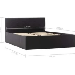 vidaXL - Bed met opbergruimte - Hydraulisch - Zwart - Kunstleer - 120x200 cm