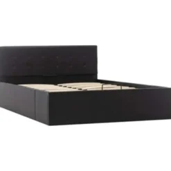 vidaXL - Bed met opbergruimte - Hydraulisch - Zwart - Kunstleer - 120x200 cm