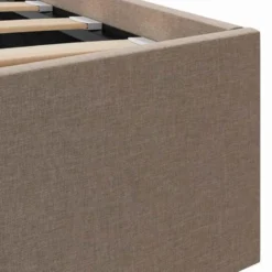 vidaXL - Bed met opbergruimte - Hydraulische - Taupe - Stof - 120x200 cm
