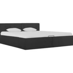 vidaXL - Bed met opbergruimte - Hydraulische- Donkergrijs - Stof - 160x200 cm