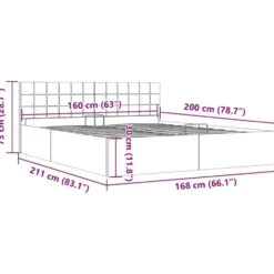 vidaXL - Bed met opbergruimte - Hydraulische- Donkergrijs - Stof - 160x200 cm