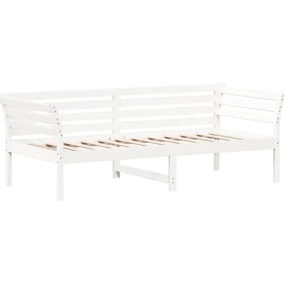 vidaXL - Bed - Wit - Grenenhout - 90 x 200 cm - Zonder matras