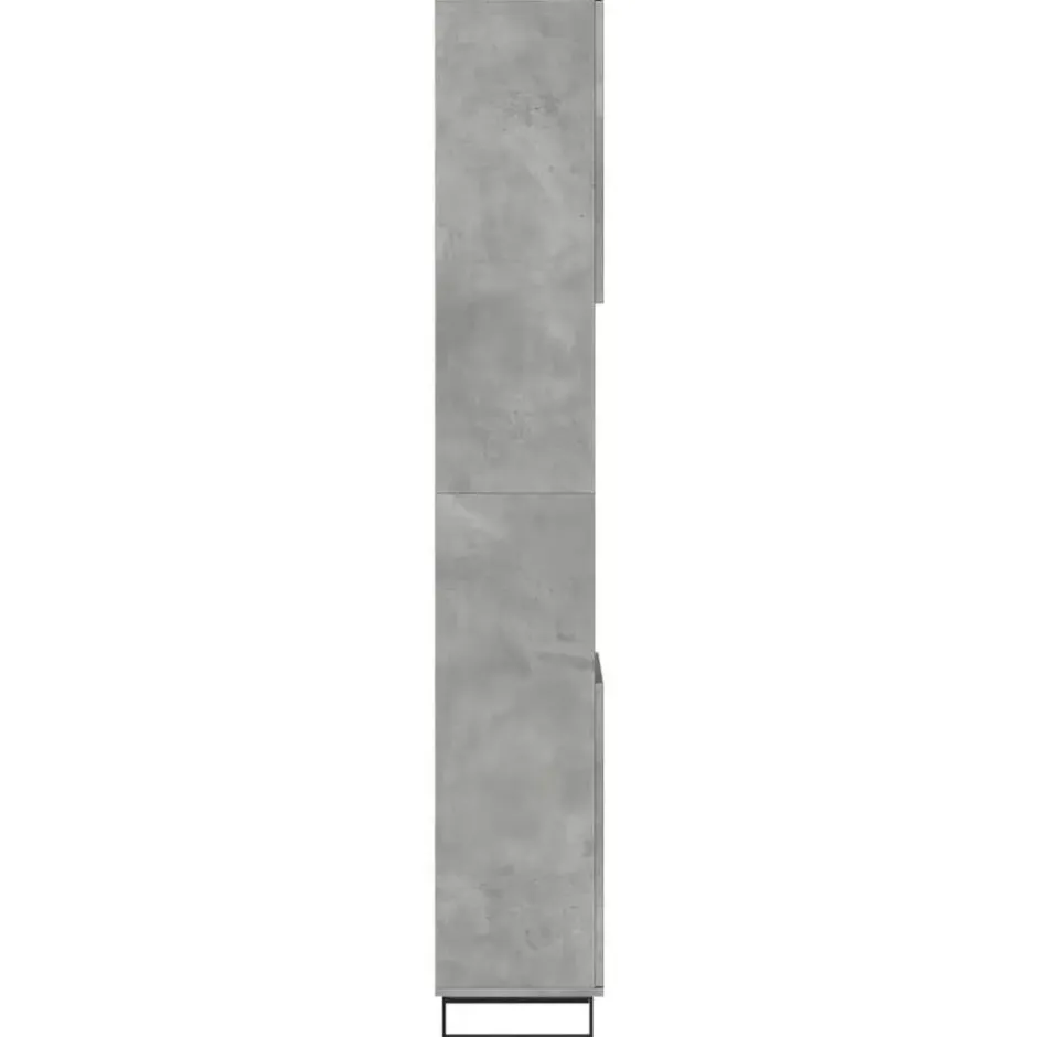 vidaXL - Betongrijs Kolomkast met 2 deuren 2 vakken - Hout - 30x30x190 cm