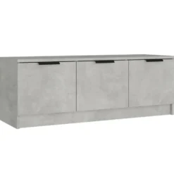 vidaXL - Betongrijs TV-meubel met 3 deuren - Bewerkt hout - 102x35x36,5 cm