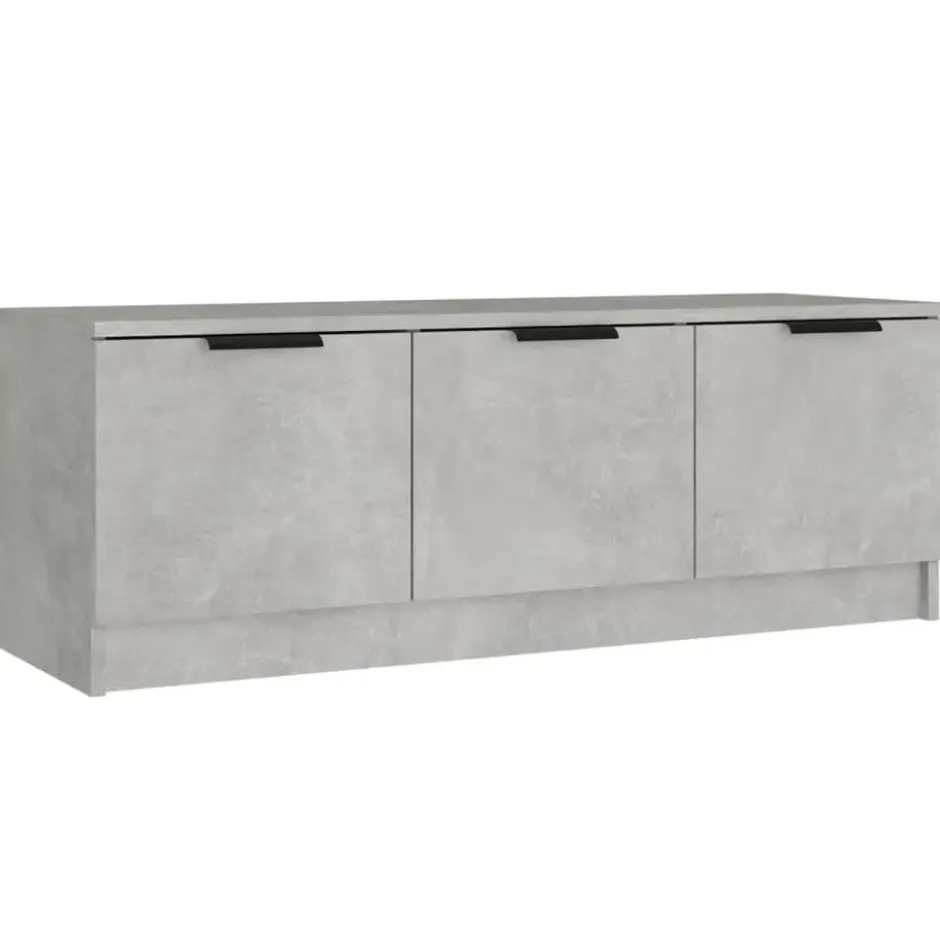 vidaXL - Betongrijs TV-meubel met 3 deuren - Bewerkt hout - 102x35x36,5 cm