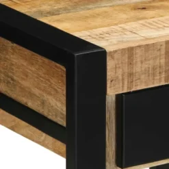 vidaXL Bijzettafel met lade - Massief ruw mangohout - 40x40x50 cm