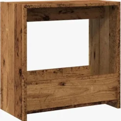 vidaXL Bijzettafel met opbergruimte - Oud hout - Bewerkt hout - 50x26x50 cm