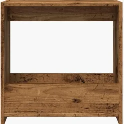 vidaXL Bijzettafel met opbergruimte - Oud hout - Bewerkt hout - 50x26x50 cm