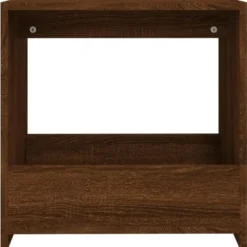 vidaXL Bijzettafel met opbergruimte - Bruin eiken - Bewerkt hout - 50x26x50 cm