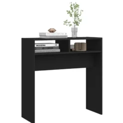 vidaXL - Bijzettafel - Zwart - Bewerkt hout